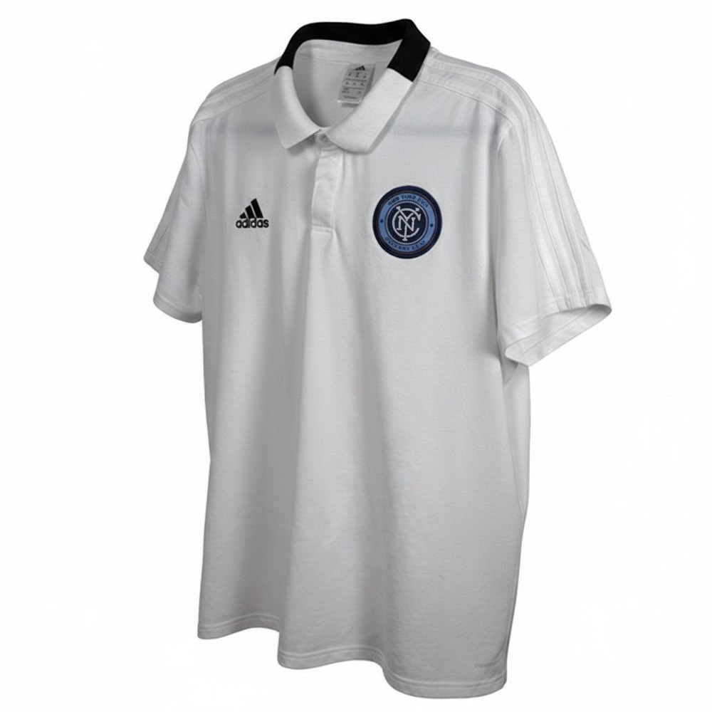Adidas New York City FC Coaches Polo Shirt‎ Soccer Climalite White 2XL
